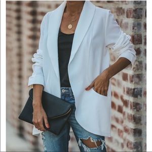 White blazer formal office wear cardigan jacket